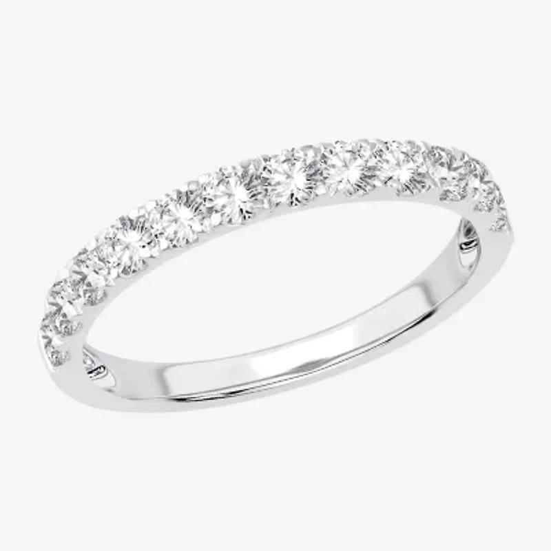 (H-I / Si1-Si2) Womens 2MM 3/4 CT. T.W. Lab Grown White Diamond 10K Gold Wedding Band