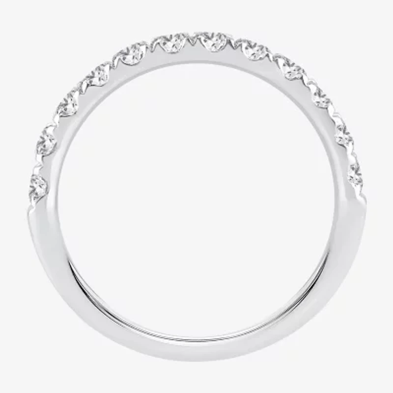 (H-I / Si1-Si2) Womens 2MM 3/4 CT. T.W. Lab Grown White Diamond 10K Gold Wedding Band