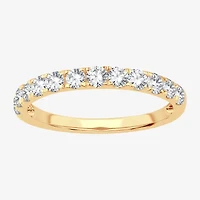 (H-I / Si1-Si2) Womens 2MM 3/4 CT. T.W. Lab Grown White Diamond 10K Gold Wedding Band