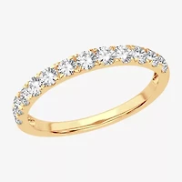 (H-I / Si1-Si2) Womens 2MM 3/4 CT. T.W. Lab Grown White Diamond 10K Gold Wedding Band