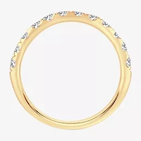 (H-I / Si1-Si2) Womens 2MM 3/4 CT. T.W. Lab Grown White Diamond 10K Gold Wedding Band