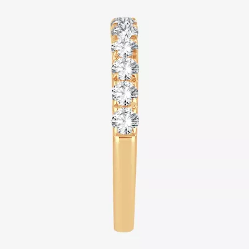 (H-I / Si1-Si2) Womens 2MM 3/4 CT. T.W. Lab Grown White Diamond 10K Gold Wedding Band