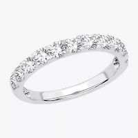 (H-I / Si1-Si2) Womens 2MM 1 CT. T.W. Lab Grown White Diamond 10K Gold Wedding Band