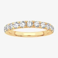(H-I / Si1-Si2) Womens 2MM 1 CT. T.W. Lab Grown White Diamond 10K Gold Wedding Band