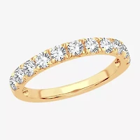 (H-I / Si1-Si2) Womens 2MM 1 CT. T.W. Lab Grown White Diamond 10K Gold Wedding Band