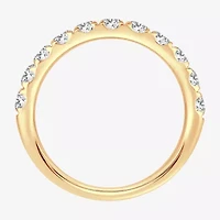 (H-I / Si1-Si2) Womens 2MM 1 CT. T.W. Lab Grown White Diamond 10K Gold Wedding Band