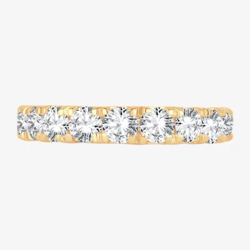 (H-I / Si1-Si2) Womens 1 1/2 CT. T.W. Lab Grown White Diamond 14K Gold Wedding Band