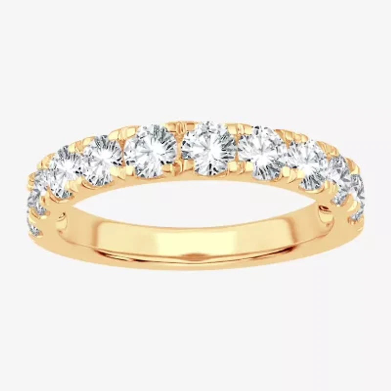 (H-I / Si1-Si2) Womens 1 1/2 CT. T.W. Lab Grown White Diamond 14K Gold Wedding Band