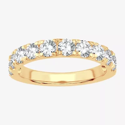 (H-I / Si1-Si2) Womens 1 1/2 CT. T.W. Lab Grown White Diamond 14K Gold Wedding Band