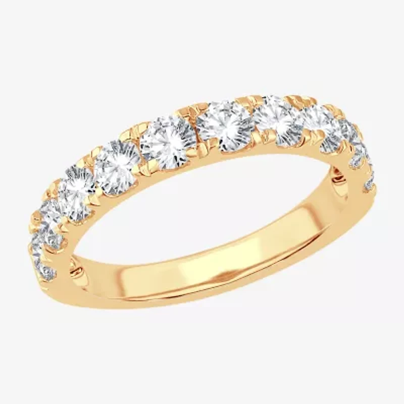 (H-I / Si1-Si2) Womens 1 1/2 CT. T.W. Lab Grown White Diamond 14K Gold Wedding Band