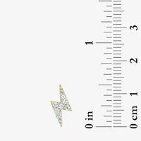 Diamond Addiction 1/10 CT. T.W. Natural White Diamond Sterling Silver 9.4mm LIghtning Bolt Stud Earrings