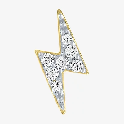 Diamond Addiction 1/10 CT. T.W. Natural White Diamond Sterling Silver 9.4mm LIghtning Bolt Stud Earrings