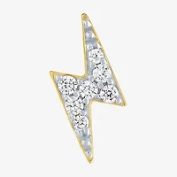 Diamond Addiction 1/10 CT. T.W. Natural White Diamond Sterling Silver 9.4mm LIghtning Bolt Stud Earrings