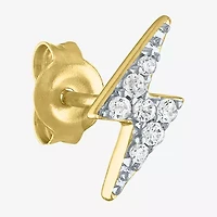 Diamond Addiction 1/10 CT. T.W. Natural White Diamond Sterling Silver 9.4mm LIghtning Bolt Stud Earrings