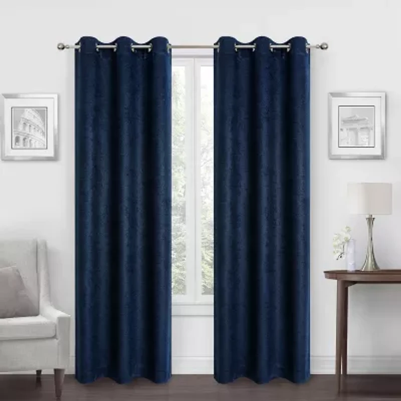 Regal Home Diamond Embossed Grommet Top Energy Saving Blackout Set of 2 Curtain Panel