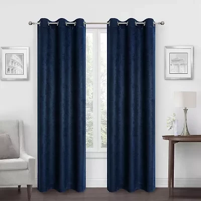 Regal Home Diamond Embossed Grommet Top Energy Saving Blackout Set of 2 Curtain Panel