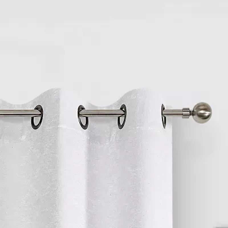 Regal Home Stripe Geo Embossed Grommet Top Energy Saving Blackout Set of 2 Curtain Panel