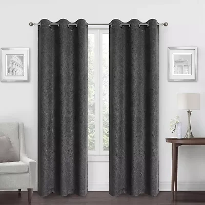 Regal Home Boston  Embossed Grommet Top Energy Saving Blackout Set of 2 Curtain Panel
