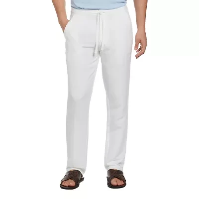 Cubavera 30" Inseam Linen Drawstring Mens Regular Fit Flat Front Pant