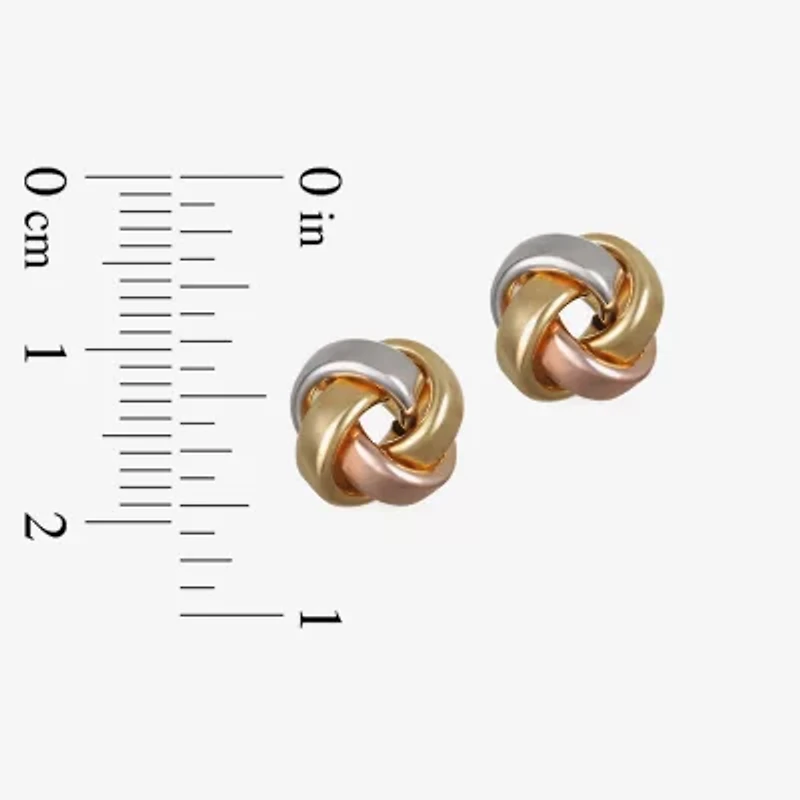 Made in Italy 14K Tri-Color Gold 10.5mm Knot Stud Earrings