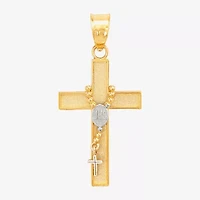 Unisex Adult 14K Two Tone Gold Cross Pendant