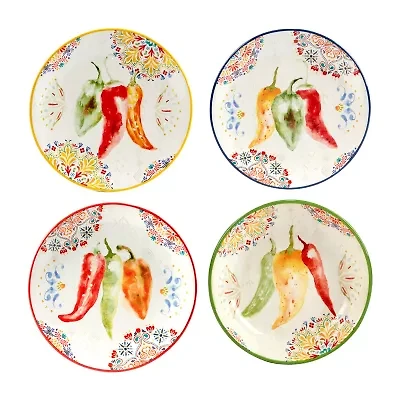 Certified International Sweet & Spicy 4-pc. Earthenware Salad Plate