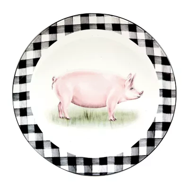 Certified International On The Farm 4-pc. Earthenware Salad Plate