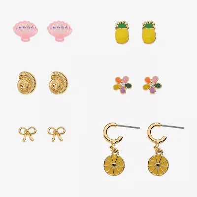 Arizona Womens 6 Pair Earring Set