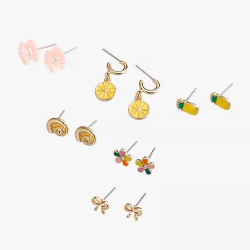 Arizona Womens 6 Pair Earring Set