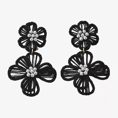 Bijoux Bar Womens Flower Drop Earrings