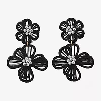 Bijoux Bar Womens Flower Drop Earrings