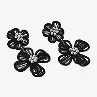 Bijoux Bar Womens Flower Drop Earrings