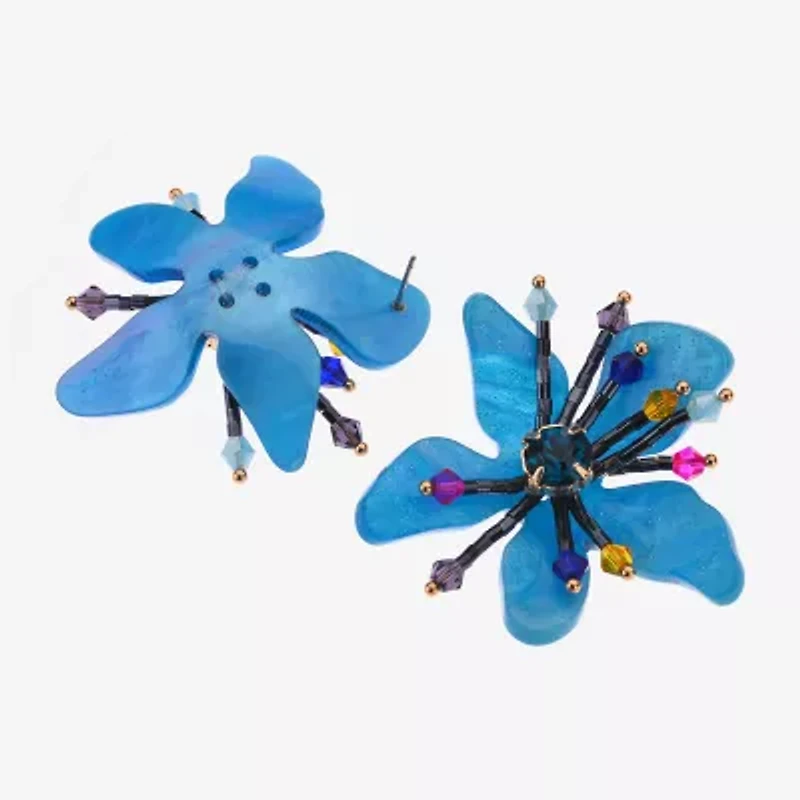 Bijoux Bar Womens Flower Drop Earrings