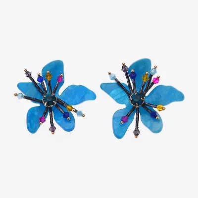 Bijoux Bar Womens Flower Drop Earrings