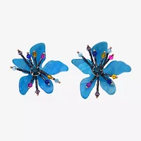 Bijoux Bar Womens Flower Drop Earrings