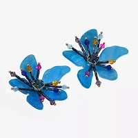 Bijoux Bar Womens Flower Drop Earrings