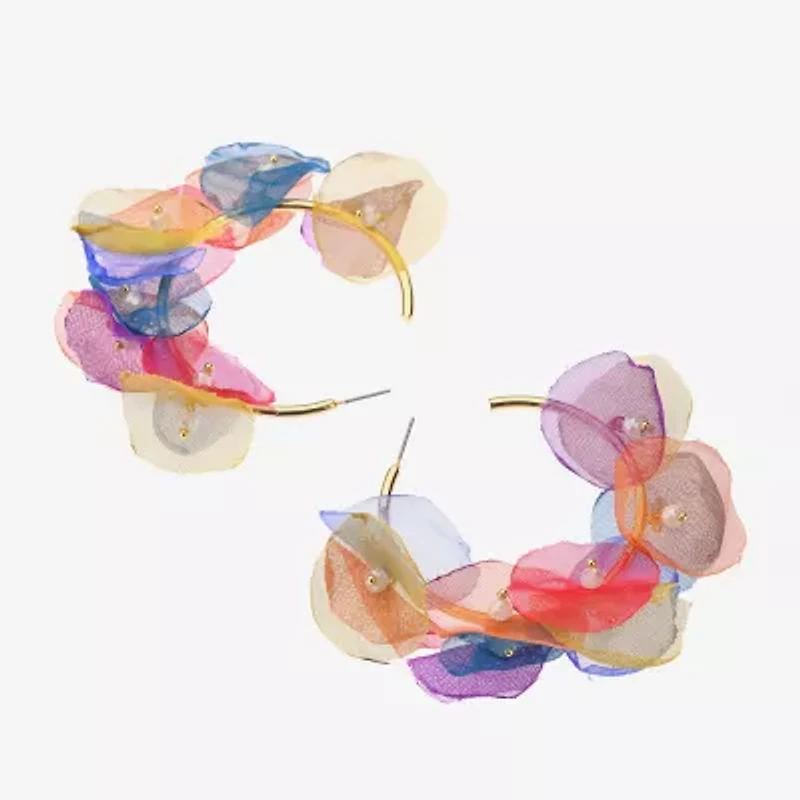 Bijoux Bar Womens 3 1/4 Inch Hoop Earrings