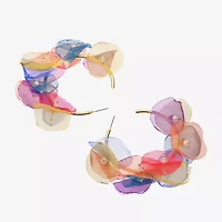 Bijoux Bar Womens 3 1/4 Inch Hoop Earrings