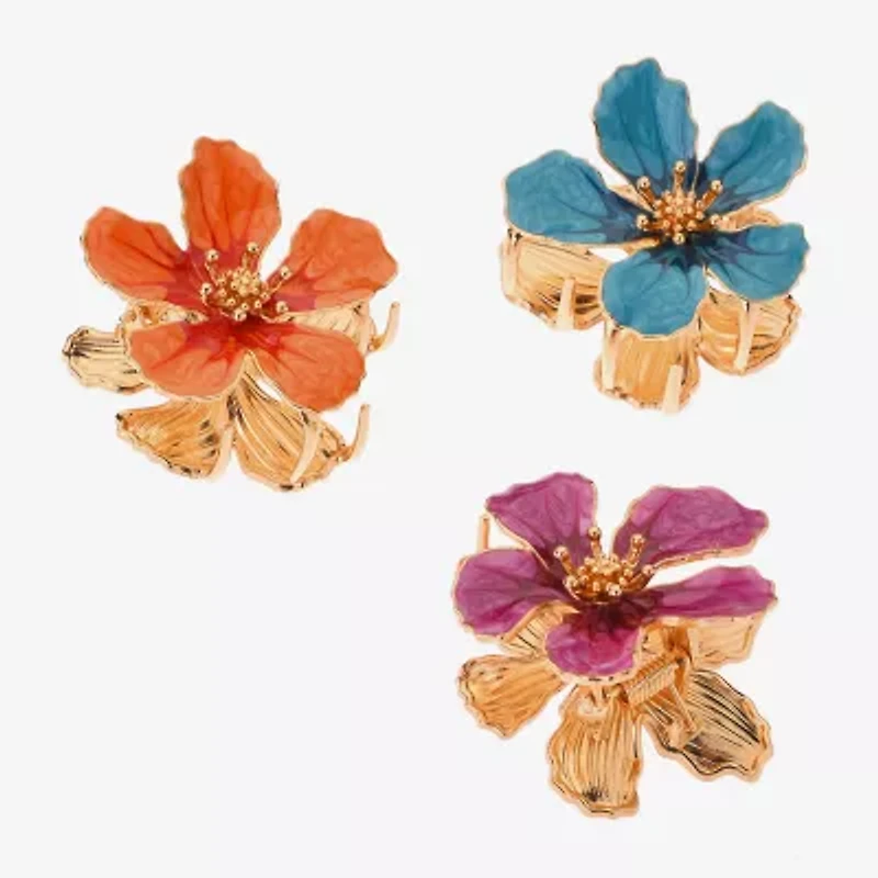 Bijoux Bar Hibiscus 3-pc. Hair Clip