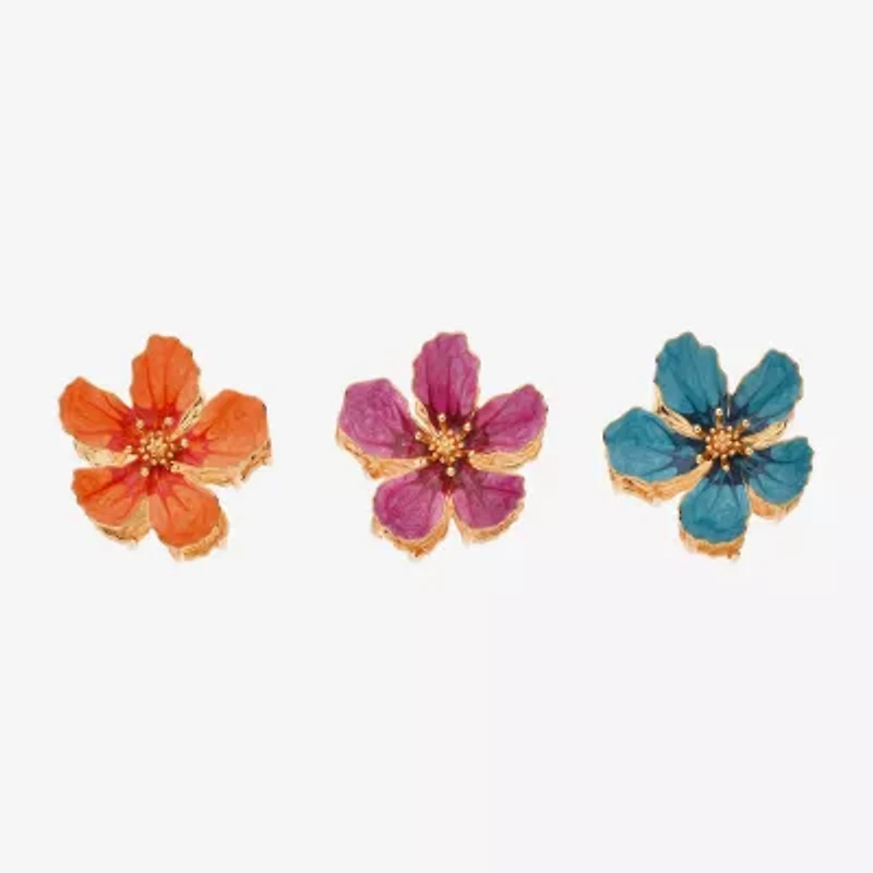 Bijoux Bar Hibiscus 3-pc. Hair Clip