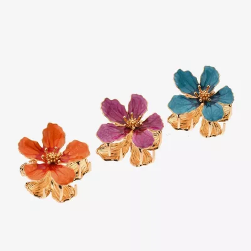 Bijoux Bar Hibiscus 3-pc. Hair Clip