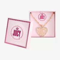 Juicy By Juicy Couture Gold Tone Womens Crystal Alloy Heart 20 Inch Pendant Necklace