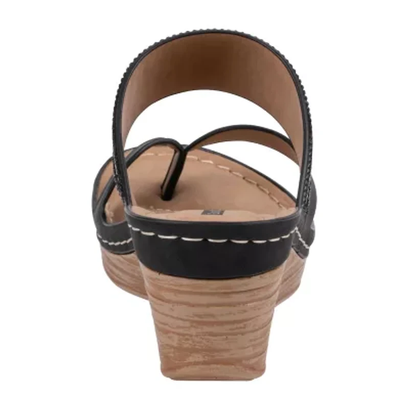 GC Shoes Womens Bowery Crochet Wedge Sandals