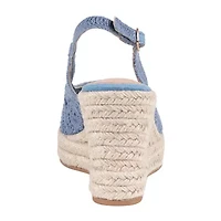 GC Shoes Womens Bowery Crochet Wedge Sandals