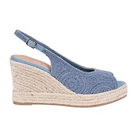 GC Shoes Womens Bowery Crochet Wedge Sandals
