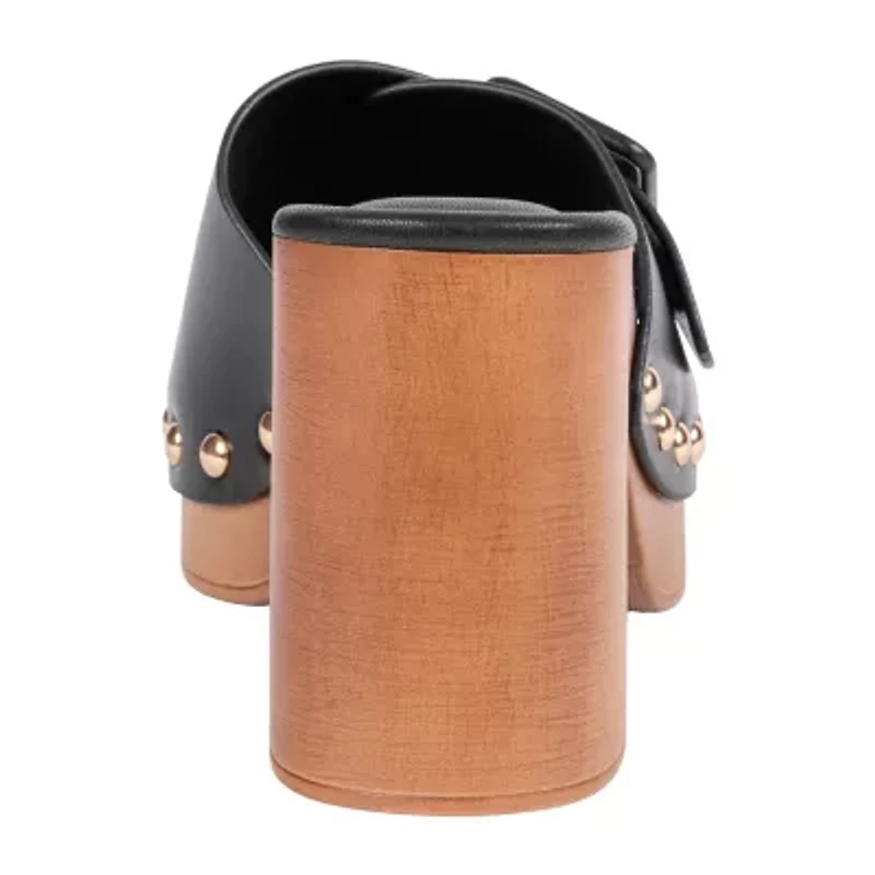 GC Shoes Womens York Buckled Platform Heeled Sandals