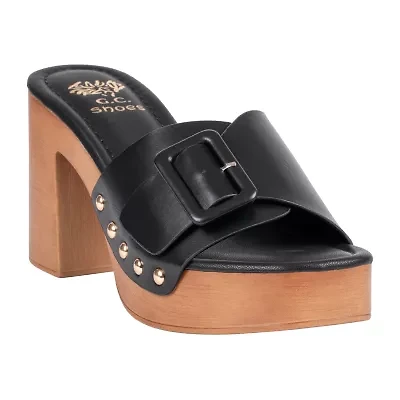 GC Shoes Womens York Buckled Platform Heeled Sandals