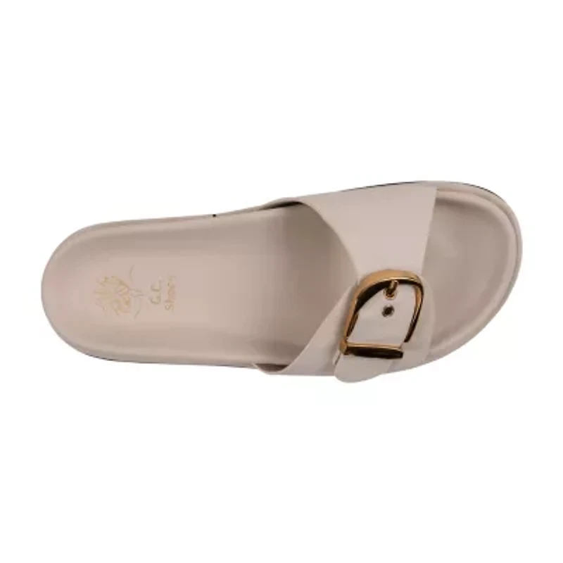GC Shoes Womens Basel Buckled Slide Sandals