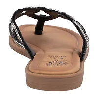 GC Shoes Womens Vania Embellished Chain Flat Sandals