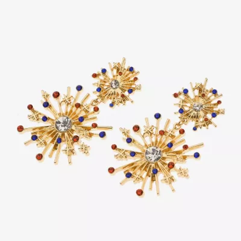 Mixit Womens Glass Drop Earrings